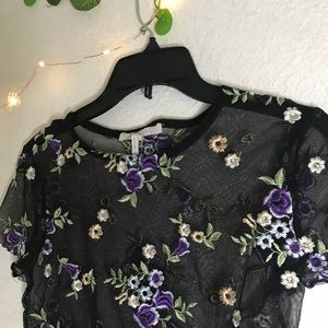 Mesh floral shirt